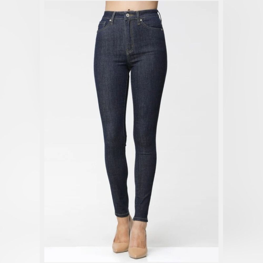KANCAN High Rise Stretchy Skinny Denim Jeans KC7264R Dark Blue Size 11/29 EUC
